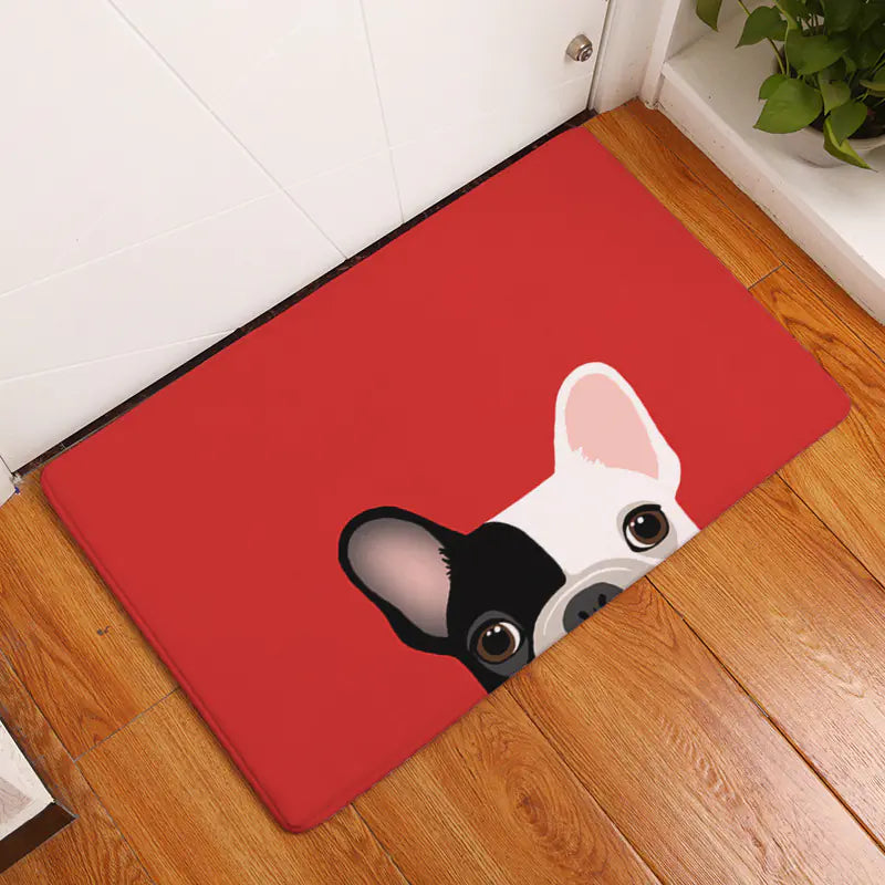 Digital Printed Flannel Door Mat for Pets, Non-Slip