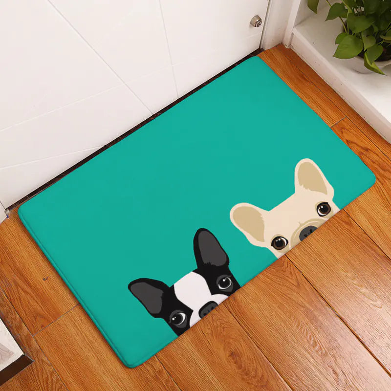 Digital Printed Flannel Door Mat for Pets, Non-Slip