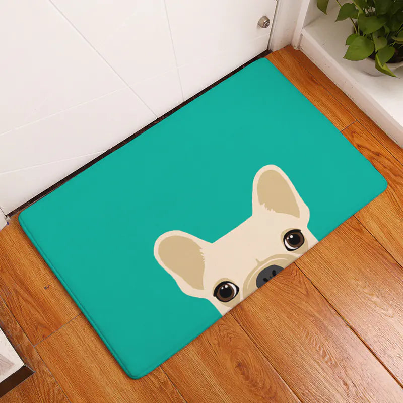 Digital Printed Flannel Door Mat for Pets, Non-Slip