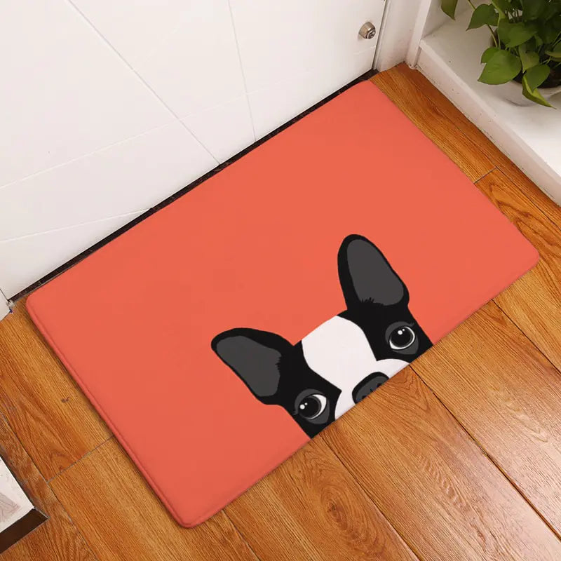 Digital Printed Flannel Door Mat for Pets, Non-Slip