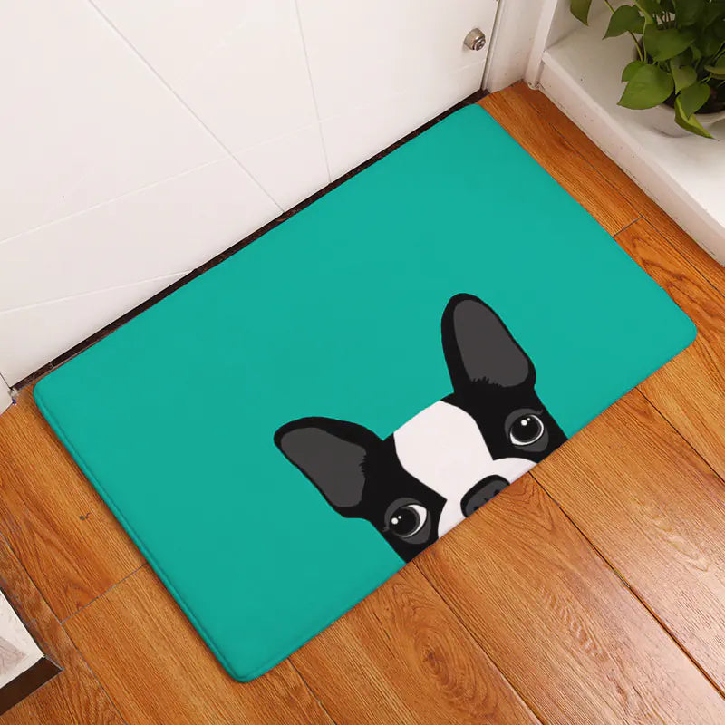 Digital Printed Flannel Door Mat for Pets, Non-Slip