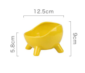 Ceramic Cat Bowl with Neck Support for Pets