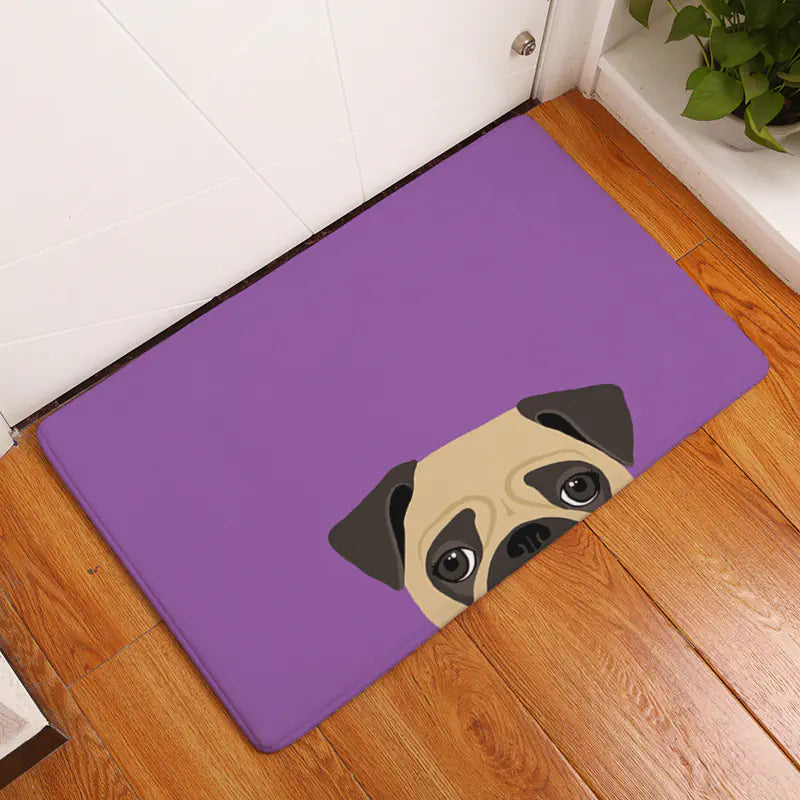 Digital Printed Flannel Door Mat for Pets, Non-Slip